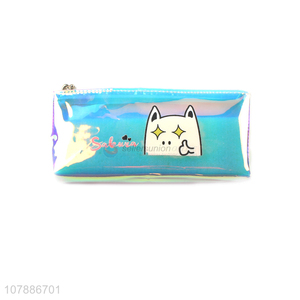 Creative design blue cartoon plastic pencil case for student