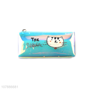 Hot sale blue cartoon plastic pencil case for student supplies