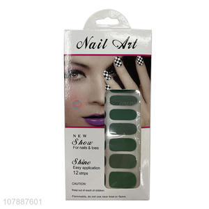 New arrival solid color waterproof full cover gel nail wraps