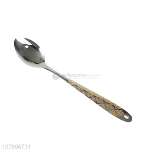 Yiwu Wholesale Silver Stainless Steel Chinese Knot Carved Spoon