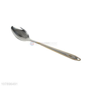 China factory silver stainless steel mirror flower eating spoon