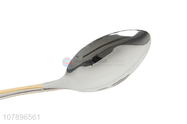 New design silver stainless steel universal eating spoon