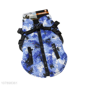 China products camouflage color <em>dog</em> clothes winter warm <em>harness</em> coat