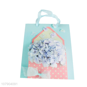 Yiwu <em>wholesale</em> blue paper <em>gift</em> bag printing packaging bag