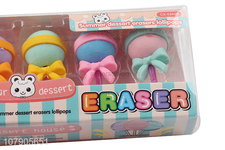 Cute Design Colorful Lollipop Shape Eraser Fashion Stationery