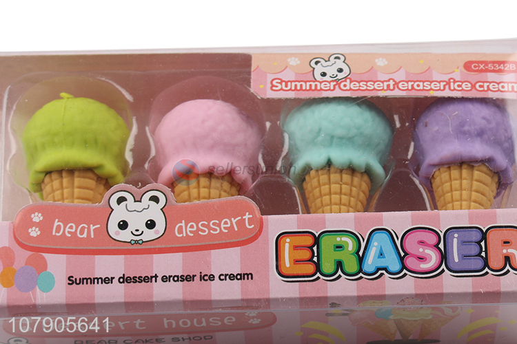 Good Quality Cute Ice Cream Shape Eraser Creative Stationery