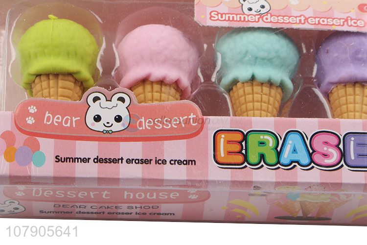 Good Quality Cute Ice Cream Shape Eraser Creative Stationery