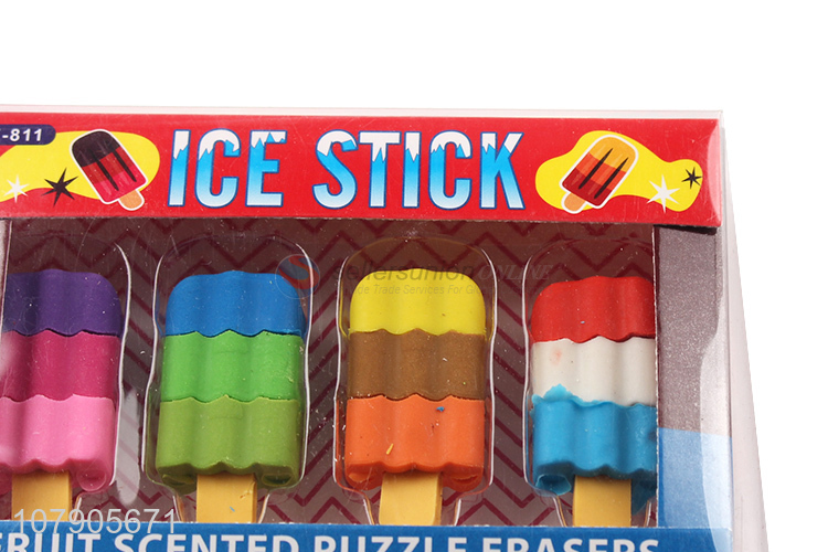 Promotional Ice Stick Shape Colorful Eraser Cute Office Stationery