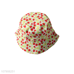 Good quality fashion double-sided printed summer women bucket cap sunhat