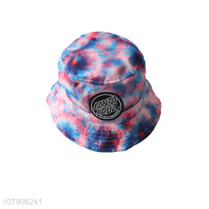 Hot sale fashion tie dye embroidery floppy bucket hat fisherman hat