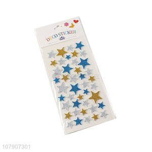 Good wholesale price five-pointed star glitter stickers for children