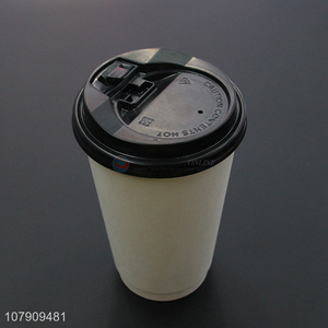 Hot selling white <em>paper</em> cup milk tea drink cup with lid