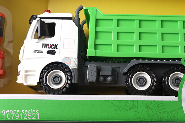 Recent product plastic toy vechicle diy assembled sanitation truck toy