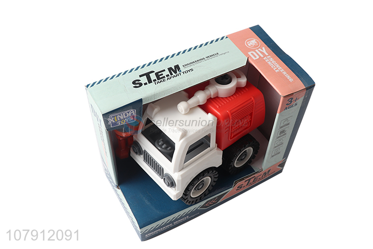 Factory price car model toy disassembly fire fighting truck toy for kids