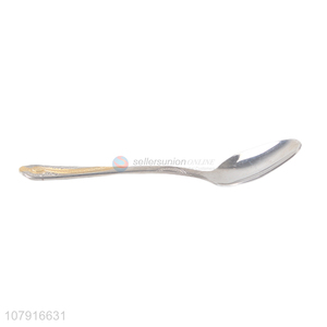 Cheap price stainless steel patterned handle tableware spoon