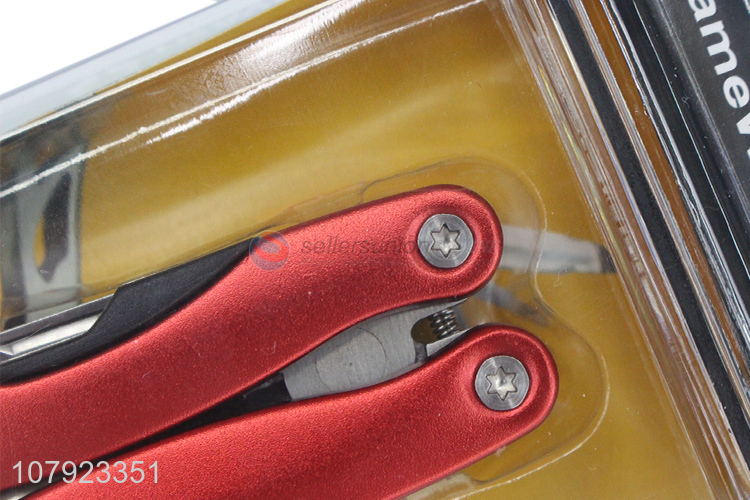 Lastest arrival red stainless steel portable folding fruit knife