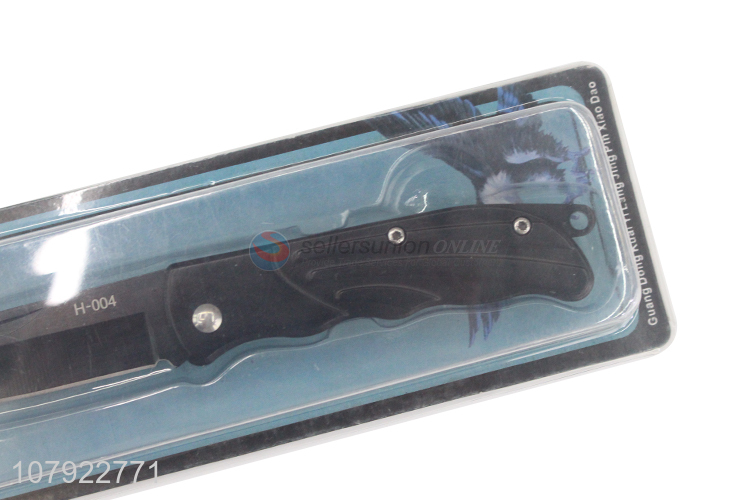 High quality black stainless steel portable folding fruit knife