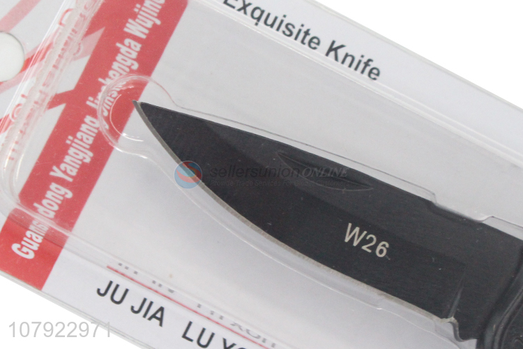 Low price wholesale black stainless steel scimitar folding fruit knife