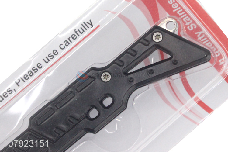 High quality black stainless steel portable folding fruit knife