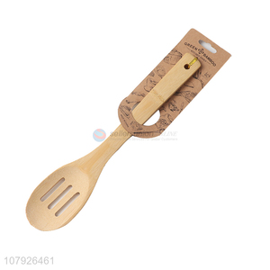 High quality kitchen accessories eco-friendly bamboo slotted mix cooking spoon