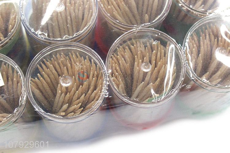Wholesale wooden disposable toothpicks with bottle household gadgets