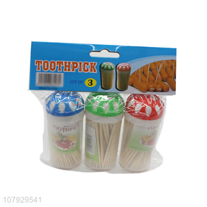 Hot selling bamboo toothpick set with box household kitchen gadgets