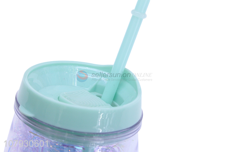 Custom logo female tumblers summer coffee mug water cup with straw & lid