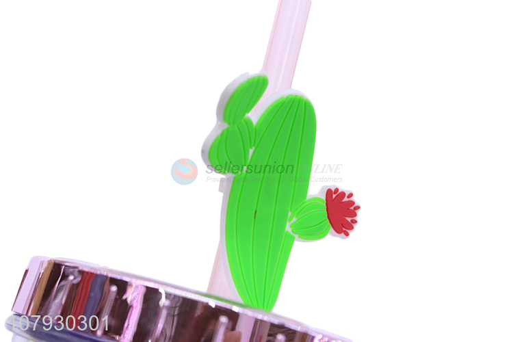 Custom logo creative straw cup double-walled tumbler with straw