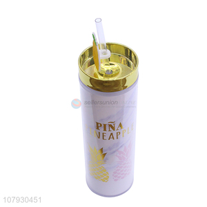 High quality women girls straw cup plastic drinking cup with straw