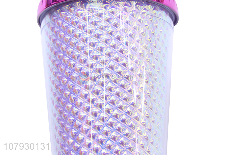 Factory supply summer girls double-walled water tumbler with straw