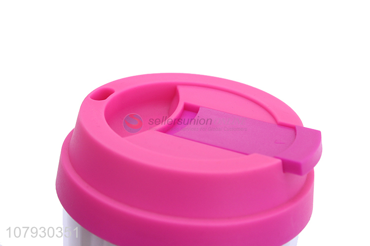 Factory price reusable double-walled plastic tumbler juice coffee cups with lid