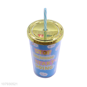 China supplier lovely espresso coffe water cup tumbler with straw for girls