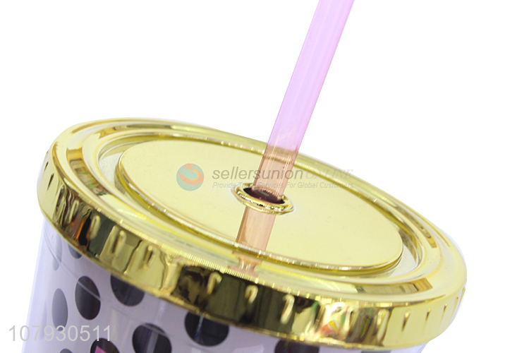 Promotional items creative summer milk tea cup coffee tumbler with straw