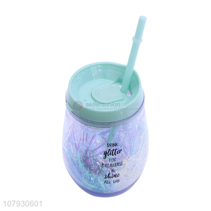 Custom logo female tumblers summer coffee mug water cup with straw & lid