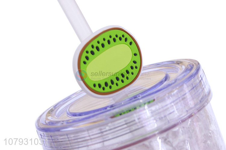 New product girls ice gel cooling mugs lovely water cup juice mug with straw