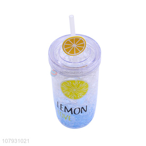 China supplier popular ice gel cooling tumbler summer water cup with straw & lid