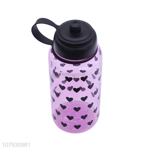 China factory fashionable heart pattern plastic water bottle women drinking bottles