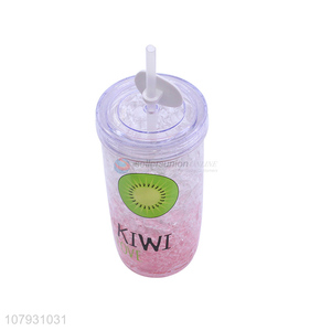 New product girls ice gel cooling mugs lovely water cup juice mug with straw