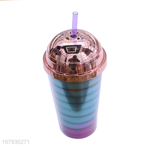 Yiwu market delicate straw drinking cup travel mug tumbler with straw