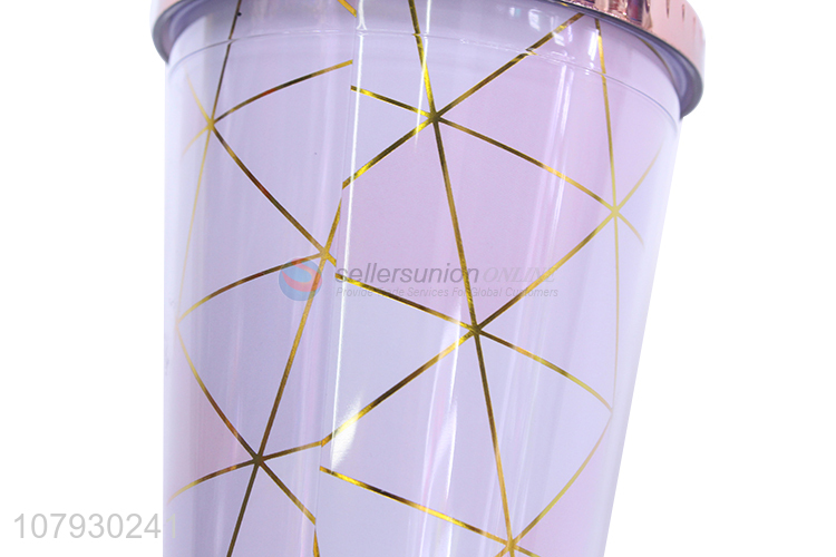 China factory reusable plastic straw cups travel tumbler with straw