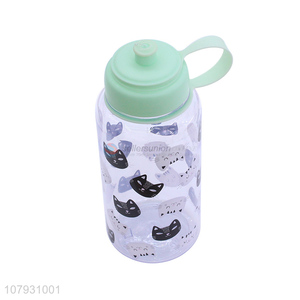 Best selling creative ladies water bottle cartoon printing plastic drinking bottle