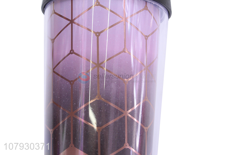 Good quality reusable double-walled plastic travel tumbler coffee cups with lid