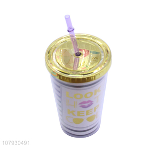 Wholesale summer ladies girls travel mug female driniking cup with straw