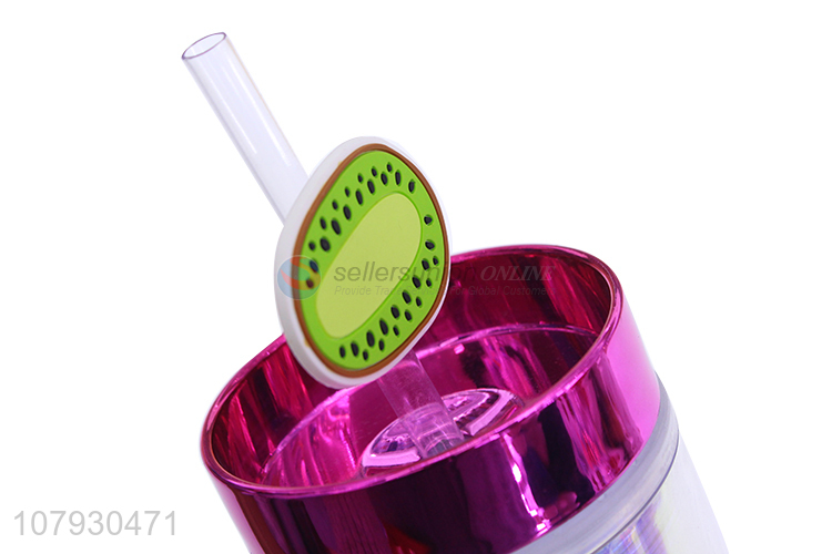 China manufacturer high capacity summer tumbler water cup with straw