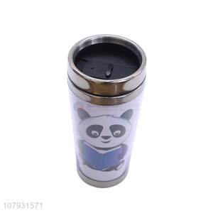 High quality cartoon travel tumblers reusable plastic coffee cup with lid