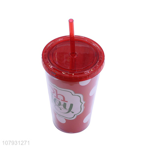 China supplier reusable non-toxic straw cup Christmas tumbler with straw