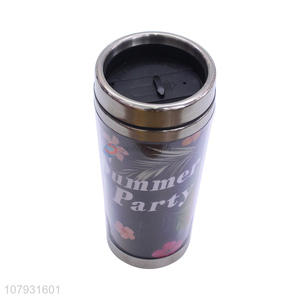 Latest arrival fashionable printing reusable plastic travel coffee cups with lid