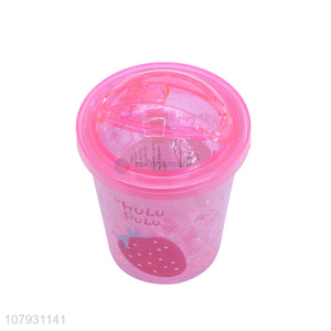 Good quality lovely pressing type summer cooling tumbler plastic straw drinking cup