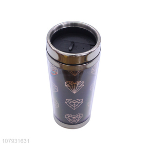 Hot product reusable double-walled plastic water tumbler coffee cup with lid