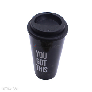 China manufacturer custom logo food grade plastic reusable coffee cup with lid